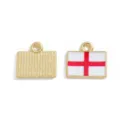 England flag enamel square metal charm DIY pendant for bracelet keychain jewelry making accessory 1pc - England / 15*16mm