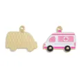 Ambulance enamel alloy charm pendant DIY jewelry making accessories for necklace keychain - Ambulance Style (A8-351) / 1 Piece (25*30mm) / Pink