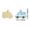 Medical nurse theme ambulance enamel alloy pendant DIY charm necklace keychain accessory - Ambulance Style (A8-351) / 1 Piece (25*30mm) / Blue