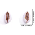 Colgante DIY de Concha de Cowrie Acrílico Cuentas Blancas y Marrones Accesorios de Joyería - Colgante Concha de Doble Cara (A9-098)