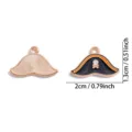 Piratenhut Emaillierte Legierung Anhänger DIY Schmuck Zubehör für Halskette Schlüsselbund 2cm - Piraten Zweispitz (A8-398) / 13x20mm