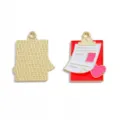 Nurse theme medical clipboard enamel alloy DIY pendant charm for necklace keychain accessories - Medical Clipboard Style (A8-352) / 1 Piece (27*20mm) / Red