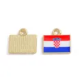 Croatia flag enamel metal pendant DIY alloy jewelry charm for bracelet keychain accessory - Croatia / 15*16mm