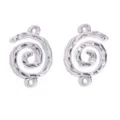 Connettori ciondoli a spirale in lega argentata per gioielli fai da te e portachiavi. - Ciondolo Doppio Foro Vortice / 1 Pezzo (24x16mm) / Argento antico