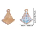 DIY Legering Blauwe Kasteel Emaille Hanger Bedel voor Ketting Sleutelhanger Sieraden Maken - Sneeuw Kasteel Hanger (A9-461)