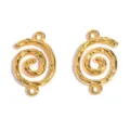 Ciondolo a spirale dorato a doppio foro in lega accessori per gioielli fai da te connettore - Ciondolo Doppio Foro Vortice / 1 Pezzo (24x16mm) / Imitazione Oro