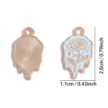 Vergoldete Legierung blaue emaillierte Rose Blumen Anhänger für DIY Schmuckherstellung - Rosenblüten-Anhänger (A9-456) / 20x11mm