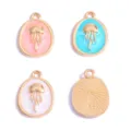 DIY pendentifs méduse en alliage émail rose bleu blanc pour colliers bracelets faits à la main. - Breloque Méduse (Style 8) / Blanc