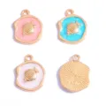 DIY pendentifs de poisson émail doré breloques en alliage pour colliers bracelets faits main - Breloque Poisson Rouge (Style 10) / Blanc