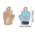 Winter handschoen emaille legering hanger bedel blauwe sneeuwvlok sieraden DIY 1.2cm - Winter Handschoen Hanger (A9-465)