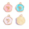DIY Breloques pendentifs en alliage de palmier émaillé pour collier bracelet bijoux artisanaux. - Breloque Palmier (Style 12) / Blanc