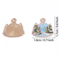 Winter sneeuwberg geëmailleerde metalen hanger diy sieraden accessoire, 1,8x1,7 cm bedel. - Berg Dennenboom Hanger (A9-467)