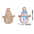 DIY blauwe hoed sneeuwpop geemailleerde legering bedel hanger voor sieraden 1,5x2cm - Sneeuwman Hanger (A9-468)
