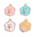 DIY breloques tortue émail alliage, pendentifs irréguliers dorés pour fabrication bijoux. - Breloque Tortue Marine (Style 14) / 1 pièce (20x16 mm) / Blanc