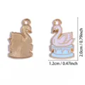 DIY Geëmailleerde zwaan legering hanger charm voor ketting sleutelhanger winter sieraden - Zwaan Hanger (A9-470)