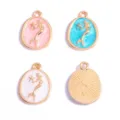 Pendentifs sirène en alliage émaillé plaqué or pour colliers et bracelets faits à la main - Breloque Sirène (Style 17) / 19*14mm / Blanc