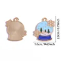 Winter sneeuwbol geëmailleerde legering DIY bedel hanger voor ketting sleutelhanger sieraden - Sneeuwvlok Sneeuwbol Hanger (A9-472)