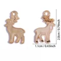 Gouden Emaille Hert Hanger Legering Kerst Sieraden DIY Accessoires Maken 2.0x1.1 cm - Kleine Hert Hanger (A9-478)