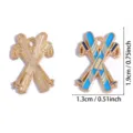 DIY skistokken geëmailleerde legering bedels hanger voor handgemaakte sieraden kettingen. - Skiën Hanger (A9-486)