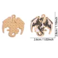 Schwarze Emaillierte Drachen Metall Anhänger DIY Schmuck Zubehör Gothic Stil Halskette - Stern Mond Dunkler Drache (A9-245)