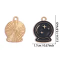 DIY legering geemailleerde bedels zon maan kristallen bol sieraden maken accessoires - Ster Maan Kristallen Bol en Zonnestraal (A10-014) / 1 Stuk (22*17mm) / KC Goud