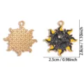 Gotische Sonne Krähe Emaillierter Anhänger Legierung DIY Schmuck Accessoires Schwarz Gold - Rabe Sonne Stil (A9-246)