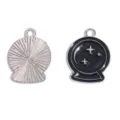 DIY Legering kristallen bal geëmailleerde hanger voor ketting sleutelhanger sieraden. - Ster Maan Kristallen Bol en Zonnestraal (A10-014) / 1 Stuk (22*17mm) / Witgoud