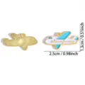 DIY Enamel Airplane Charm Summer Travel Alloy Pendant Jewelry Accessory 2.5x1.3cm - Take Me Far Away Plane Style (A9-189) / 13*25mm
