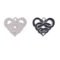Gotische dubbele slang hart legering hanger DIY sieraden accessoire knutselen bedel. - Tweekoppige Slangenhart (A10-015) / 1 Stuk (20*22mm) / Witgoud