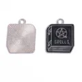 Donkere gotische stijl boekvormige legering geemailleerde hanger met pentagram en spells. - Toverboek (A10-018) / 1 Stuks/Pak (20*17mm) / Witgoud