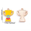 Legering trofee hanger met emaille ster ontwerp DIY sieraden accessoire 2.2x1.7cm - Ster Trofee Vorm Stijl (A8-491)
