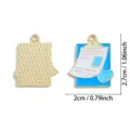 Nurse clipboard enamel charm alloy DIY pendant keychain jewelry making accessory 2cm - Medical Clipboard Style (A8-352) / 1 Piece (27*20mm) / Blue