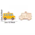 Emaille schoolbus legering bedel hanger voor DIY ketting sleutelhanger sieraden - Schoolbus Vorm Stijl (A8-492)