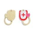 Nurse theme stethoscope enamel charm alloy DIY pendant for necklace keychain jewelry making - Stethoscope Heart Style (A8-353) / 1 Piece (31*21mm) / Red