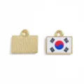 South Korea flag enamel alloy charm pendant DIY jewelry making bracelet keychain souvenir - Korean Style / 15*16mm