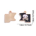 Metall Legierung Piraten Totenkopf Anhänger Charm für DIY Schmuckherstellung Halskette Zubehör - Totenkopfflagge Tafel (A8-404) / 18x18mm