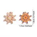 Nautischer Schiffssteuer Emaille Metall Anhänger DIY Schmuck Zubehör für Halskette - Nautisches Steuerrad (A8-405) / 18x17mm