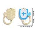 Nurse stethoscope enamel alloy charm pendant DIY jewelry accessories keychain necklace - Stethoscope Style (A8-353) / 1 Piece (31*21mm) / Blue