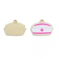 Nurse hat enamel charm alloy DIY jewelry pendant for necklace keychain accessories cute medical theme - Nurse Hat Style (A8-354) / 1 Piece (18*25mm) / Pink