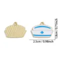 Nurse hat enamel alloy pendant charm for DIY jewelry making necklace keychain accessories - Nurse Hat Style (A8-354) / 1 Piece (18*25mm) / Blue