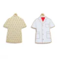 Enamel medical lab coat alloy pendant DIY necklace keychain jewelry making accessory. - White Coat Style (A8-355) / 1 Piece/Pack (36*28mm) / Red