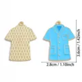 Medical nurse uniform shape alloy enamel pendant DIY jewelry accessory keychain necklace - White Coat Style (A8-355) / 1 Piece/Pack (36*28mm) / Blue