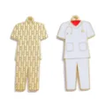 Medical nurse uniform metal alloy enamel DIY charm pendant for necklace keychain jewelry making - Nurse Uniform Style (A8-356) / 1 Piece (46*22mm) / Red
