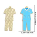 Nurse uniform alloy pendant charm DIY jewelry making accessory key chain 4.6x2.2cm - Nurse Uniform Style (A8-356) / 1 Piece (46*22mm) / Blue