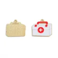 Medical first aid box enamel alloy charm pendant for DIY necklace jewelry making accessories item - Medical Box Style (A8-357) / 1 Piece (23*25mm) / Red