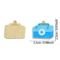 Medical first aid kit enamel alloy charm pendant DIY jewelry making necklace keychain accessories. - Medical Box Style (A8-357) / 1 Piece (23*25mm) / Blue