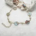 Pulsera de mujer hecha a mano con perlas de agua dulce naturales y piedras - Estilo Piedra Shoushan