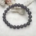 Dark purple quartzite jade bead bracelet elegant round gemstone jewelry for daily wear - 8mm / Smoke Purple