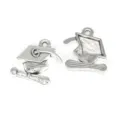 Charms en métal chapeau de graduation et diplôme, pendentifs bijoux DIY en alliage argent. - Style Chapeau de Graduation et Diplôme Argent Antique (A3-219)