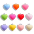 Colgantes de resina en forma de corazón colorido con anillas de metal para joyería DIY - 18x16.5mm / Colores Mezclados al Azar